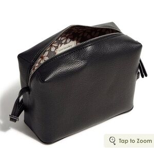 Vera Bradley Black Faux Leather Camera Crossbody Bag